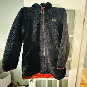 L.L. Bean Navy Blue Fleece Jacket with Red Accents